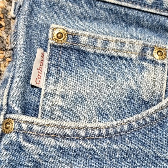 EUC Carhartt Women's Blue Flannel Lined Jeans 32x30 Super Warm!!! - Picture 4 of 13